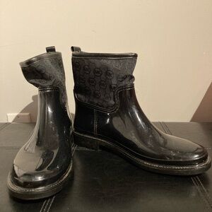 Black MK Logo Rain Boots